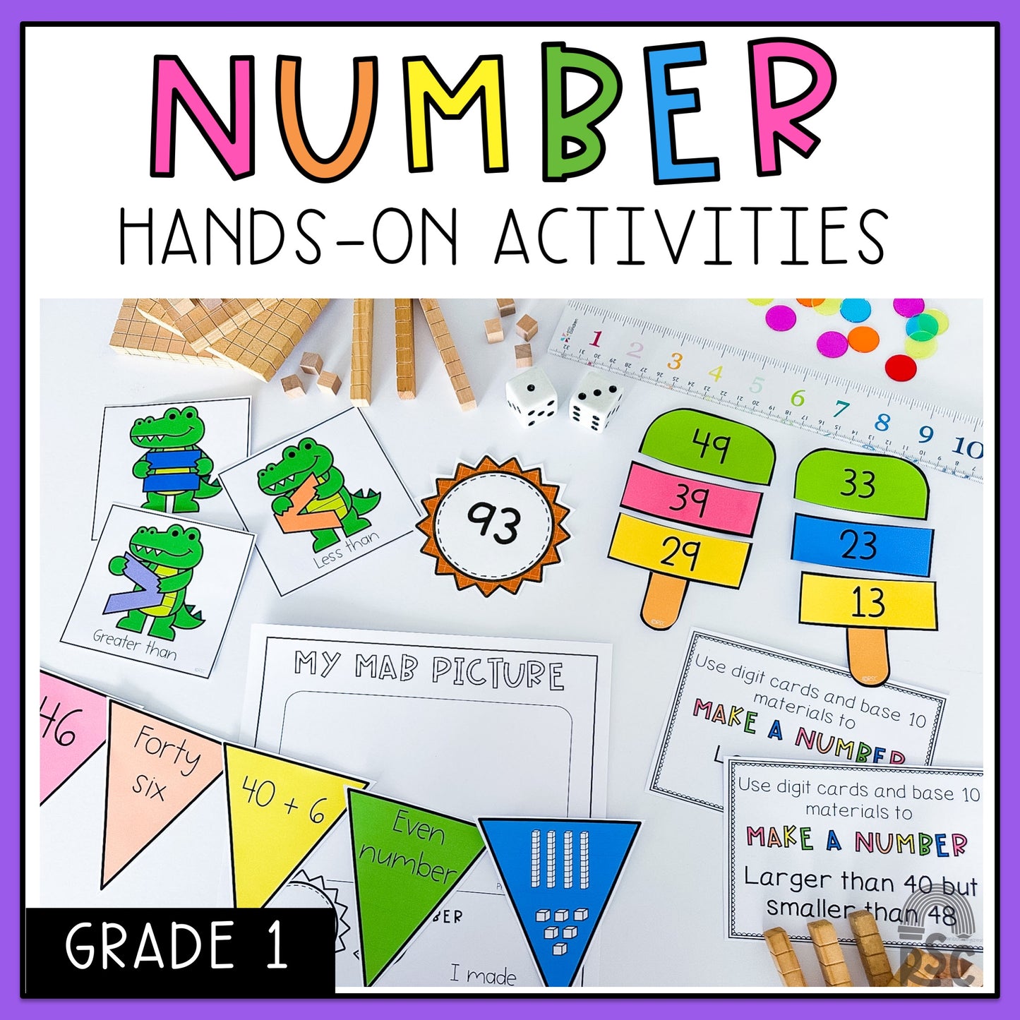 1st Grade Number Sense Math Centers / Hands-on Place Value activities