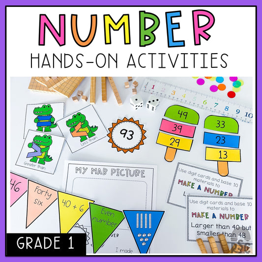 1st Grade Number Sense Math Centers / Hands-on Place Value activities