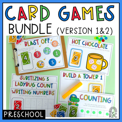 UNO Math Games BUNDLE - Preschool (Versions 1 &2)