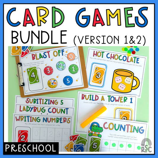 UNO Math Games BUNDLE - Preschool (Versions 1 &2)