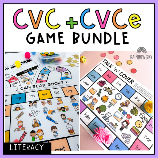 CVC & CVCe Game BUNDLE | Reading Group | Spelling Games