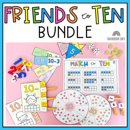 Friends To 10 BUNDLE | Addition & Subtraction | Worksheets, Centres & Activities