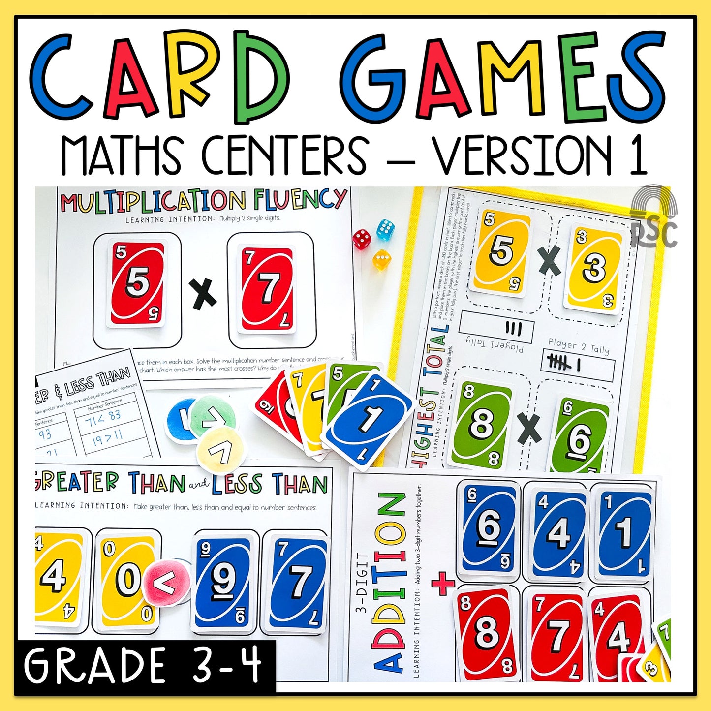 UNO Card Games - Grades 3-4 (VERSION 1)