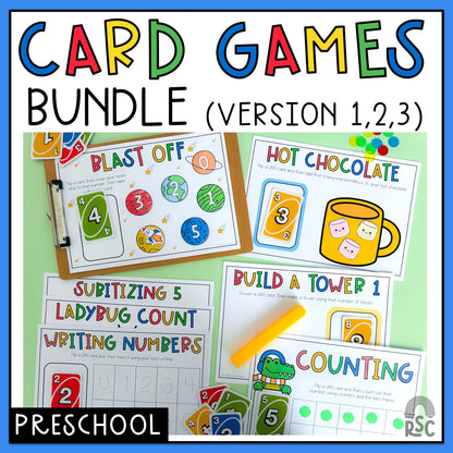 UNO Math Games BUNDLE - Preschool (Versions 1,2,3)