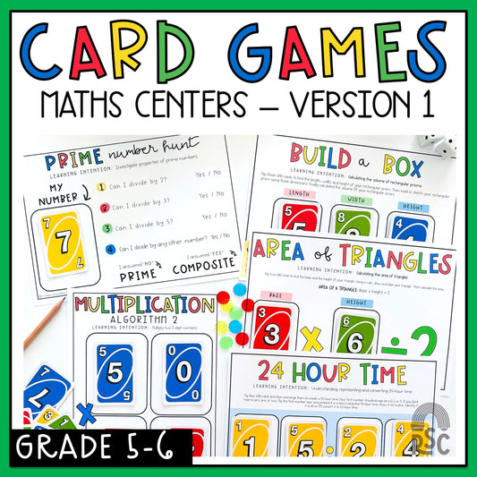 UNO Card Games - Grades 5-6 (VERSION 1)