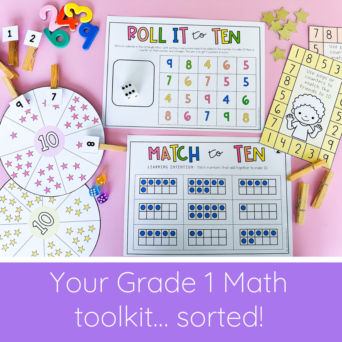 Grade 1 Math Essentials Mega Bundle - Games + Hands-on Activities