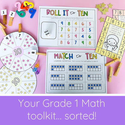 Grade 1 Math Essentials Mega Bundle - Games + Hands-on Activities
