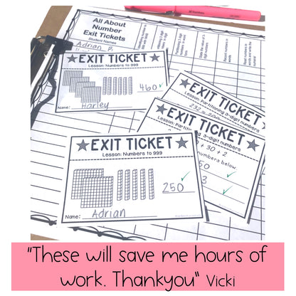 Math Exit Tickets BUNDLE | Number | Math Assessment | Grades 1-6