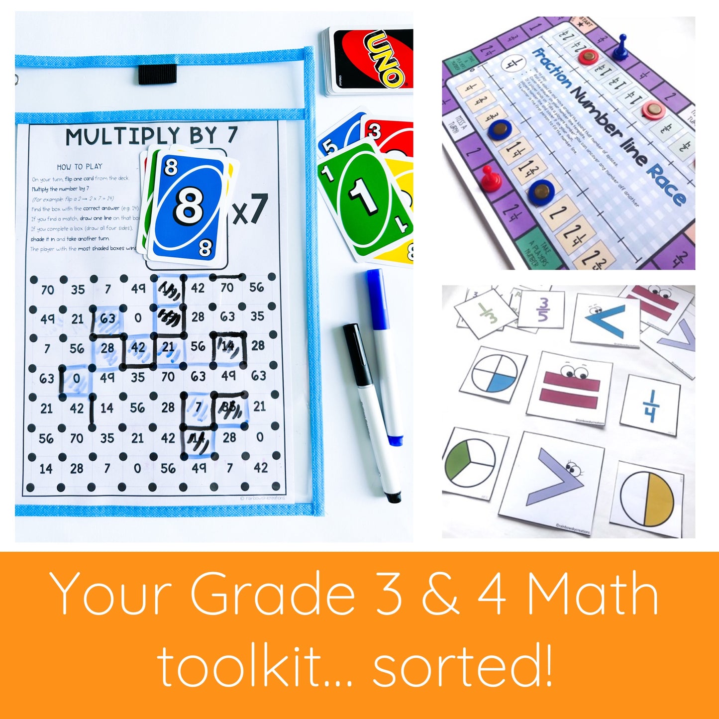 Grades 3 - 4 Math Essentials Mega Bundle - Games & Hands-on Activities