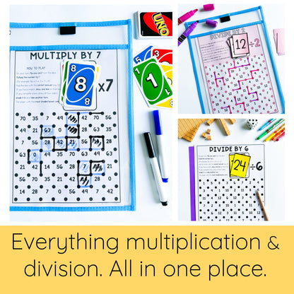 Multiplication and Division MEGA BUNDLE - Times Table Games + Fact Fluency