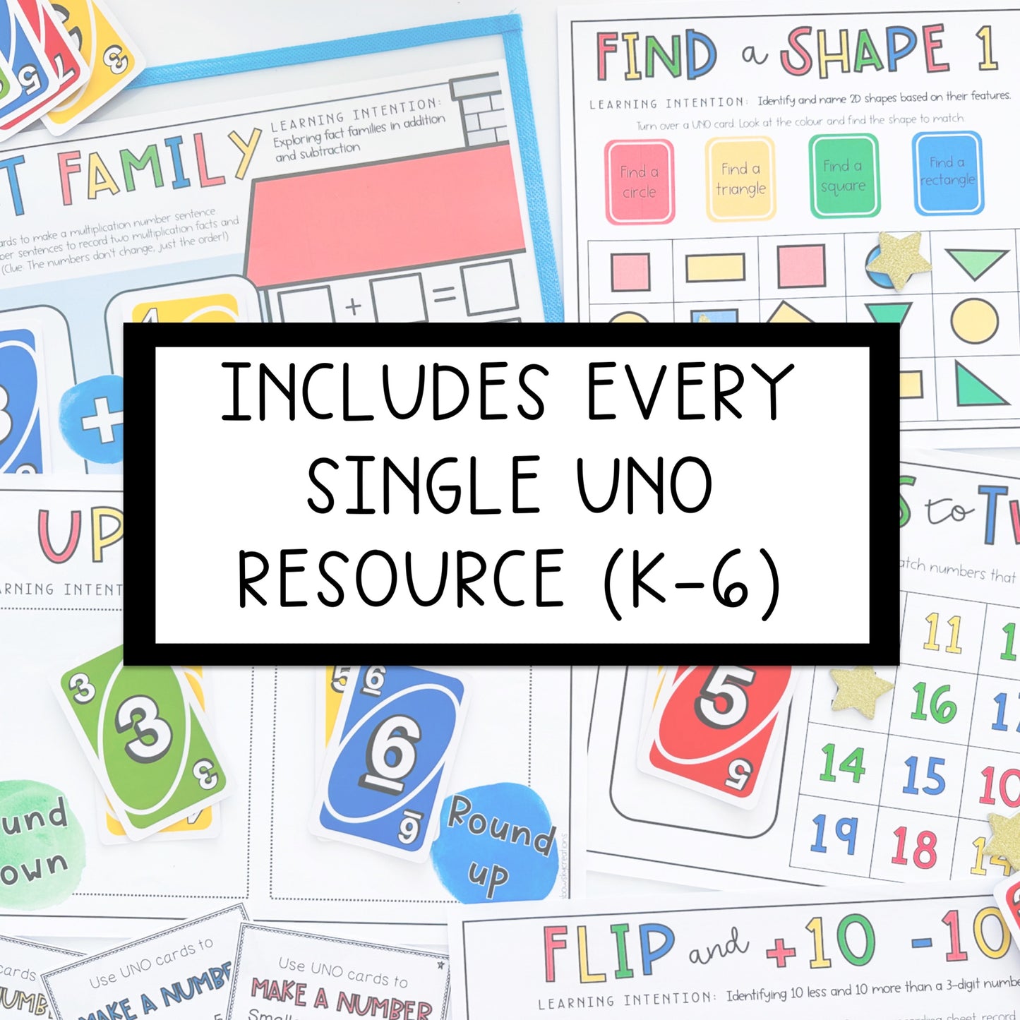 UNO Math Games ULTIMATE MEGA BUNDLE - Kindergarten to Grade 6 (Version 1,2,3& 4)