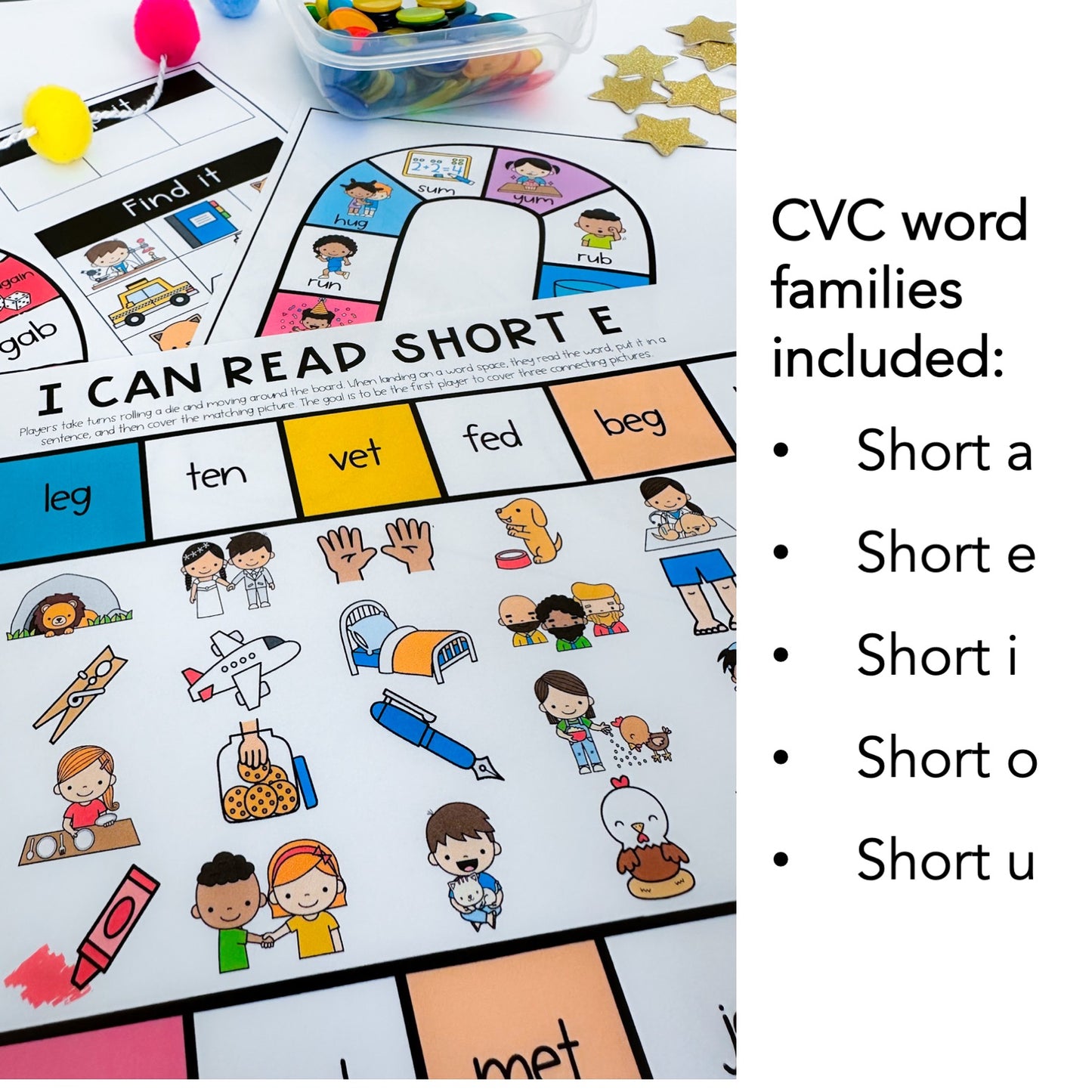 CVC & CVCe Game BUNDLE | Reading Group | Spelling Games