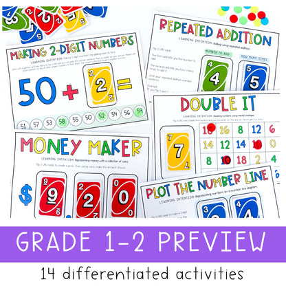 Uno Math Games Bundle - Kindergarten to Grade 6 (Version 4)