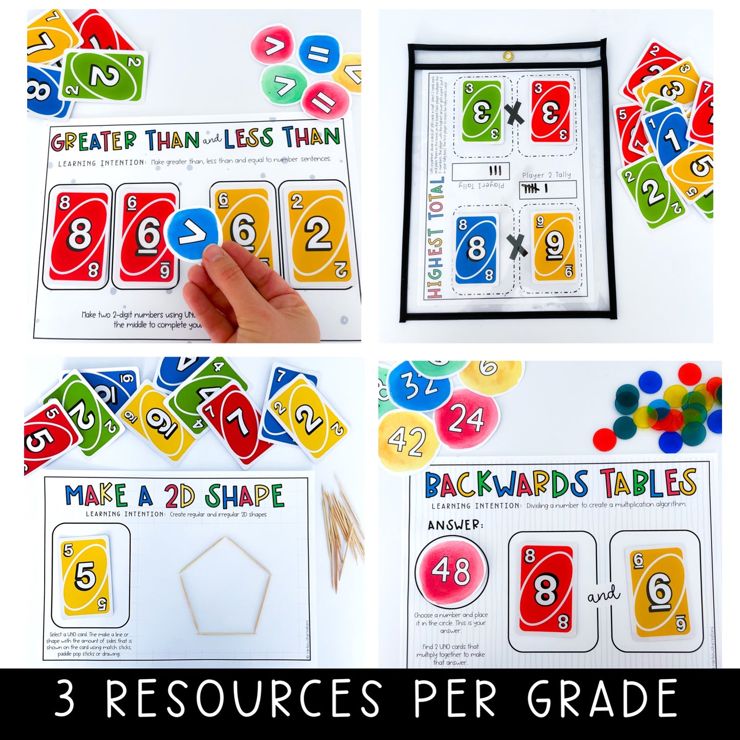 UNO Card Games ULTIMATE MEGA BUNDLE | Math Centres | Kindergarten - Grade 6 [Versions 1, 2 & 3]