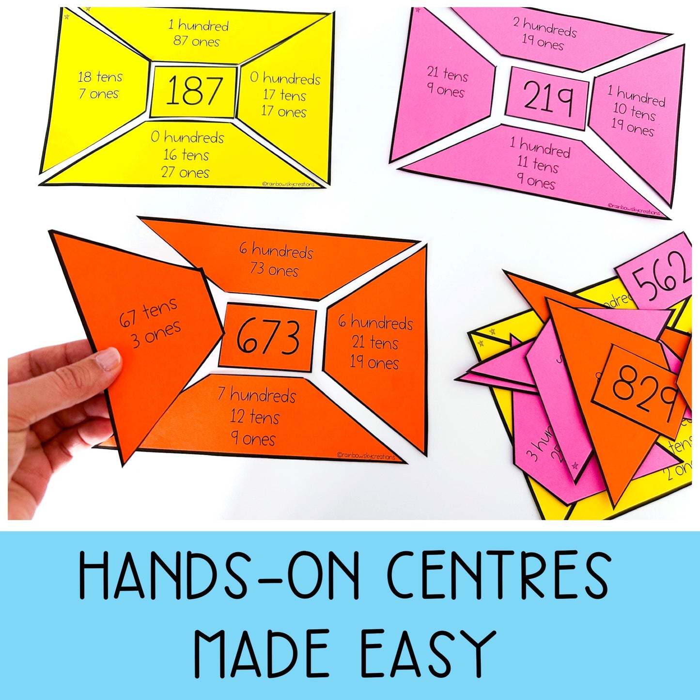 2nd Grade Number Sense Math Centers / Hands-on Place Value Activities