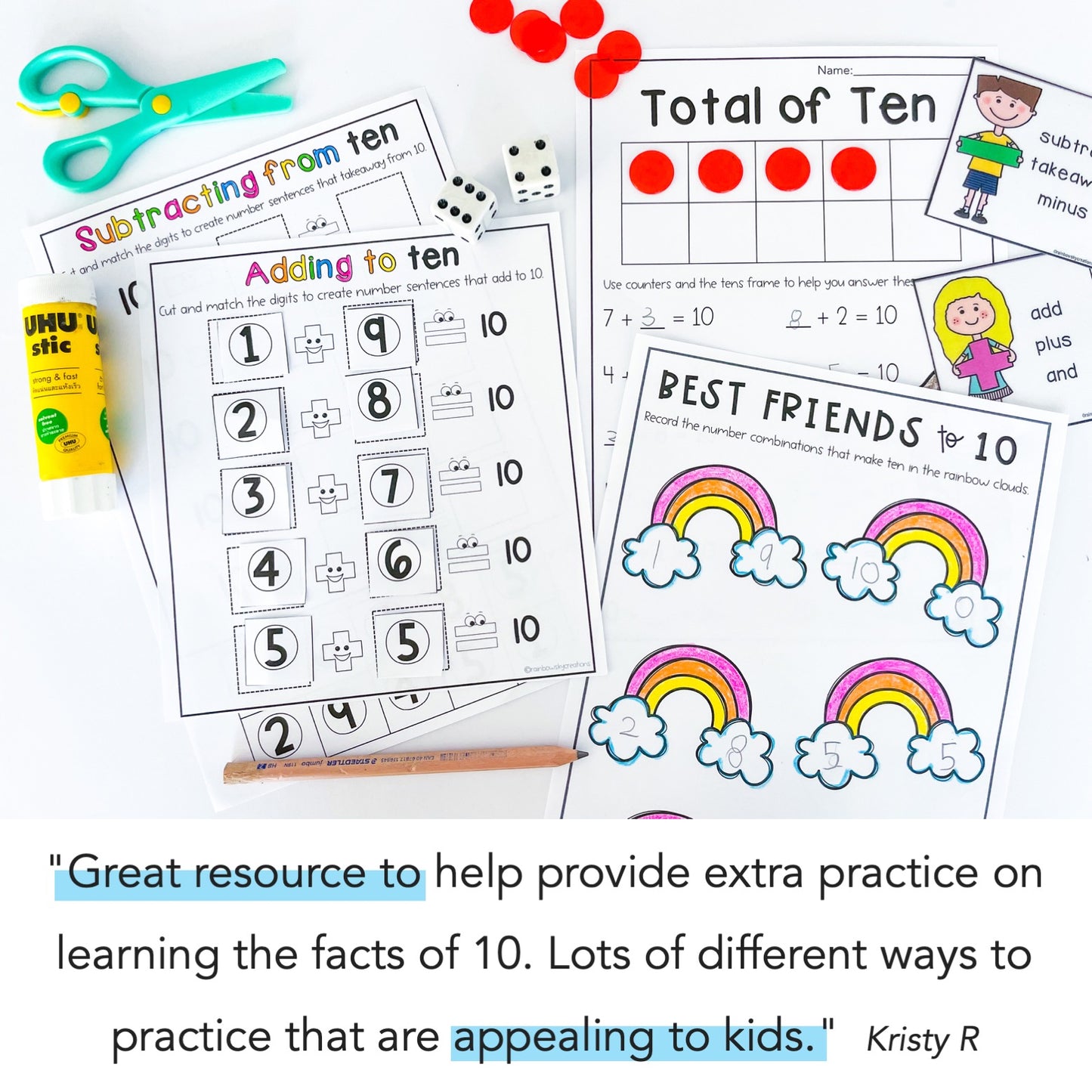 Friends To 10 BUNDLE | Addition & Subtraction | Worksheets, Centres & Activities