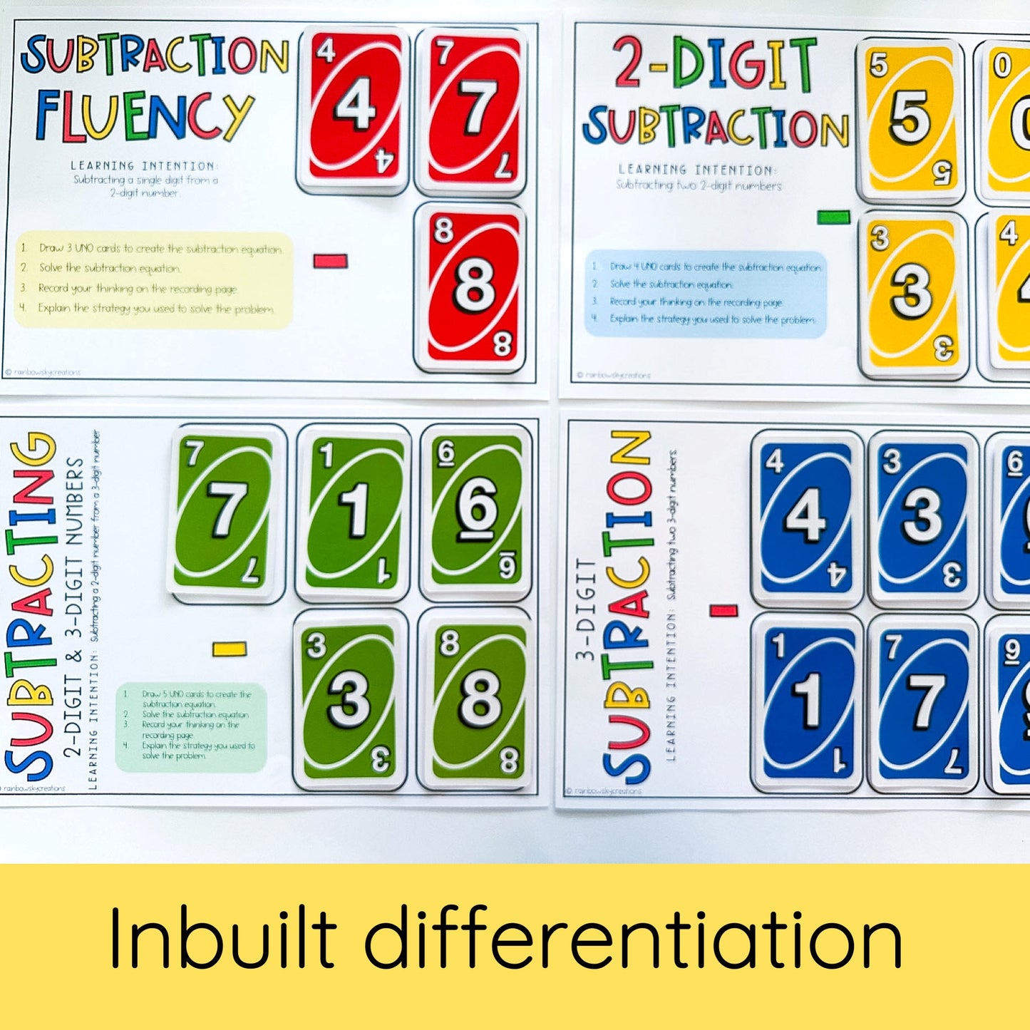 UNO Card Games - Grades 3-4 (VERSION 1)