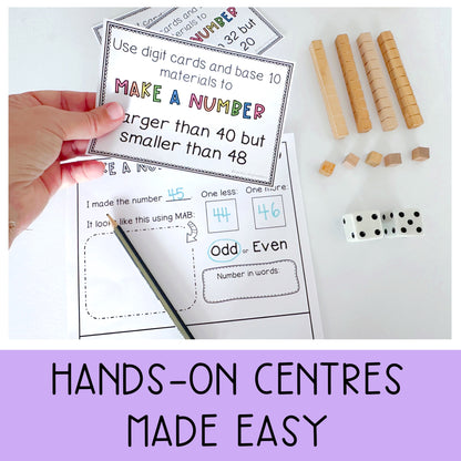 1st Grade Number Sense Math Centers / Hands-on Place Value activities
