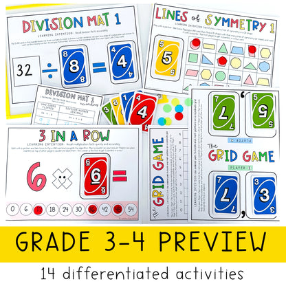 Uno Math Games Bundle - Kindergarten to Grade 6 (Version 4)