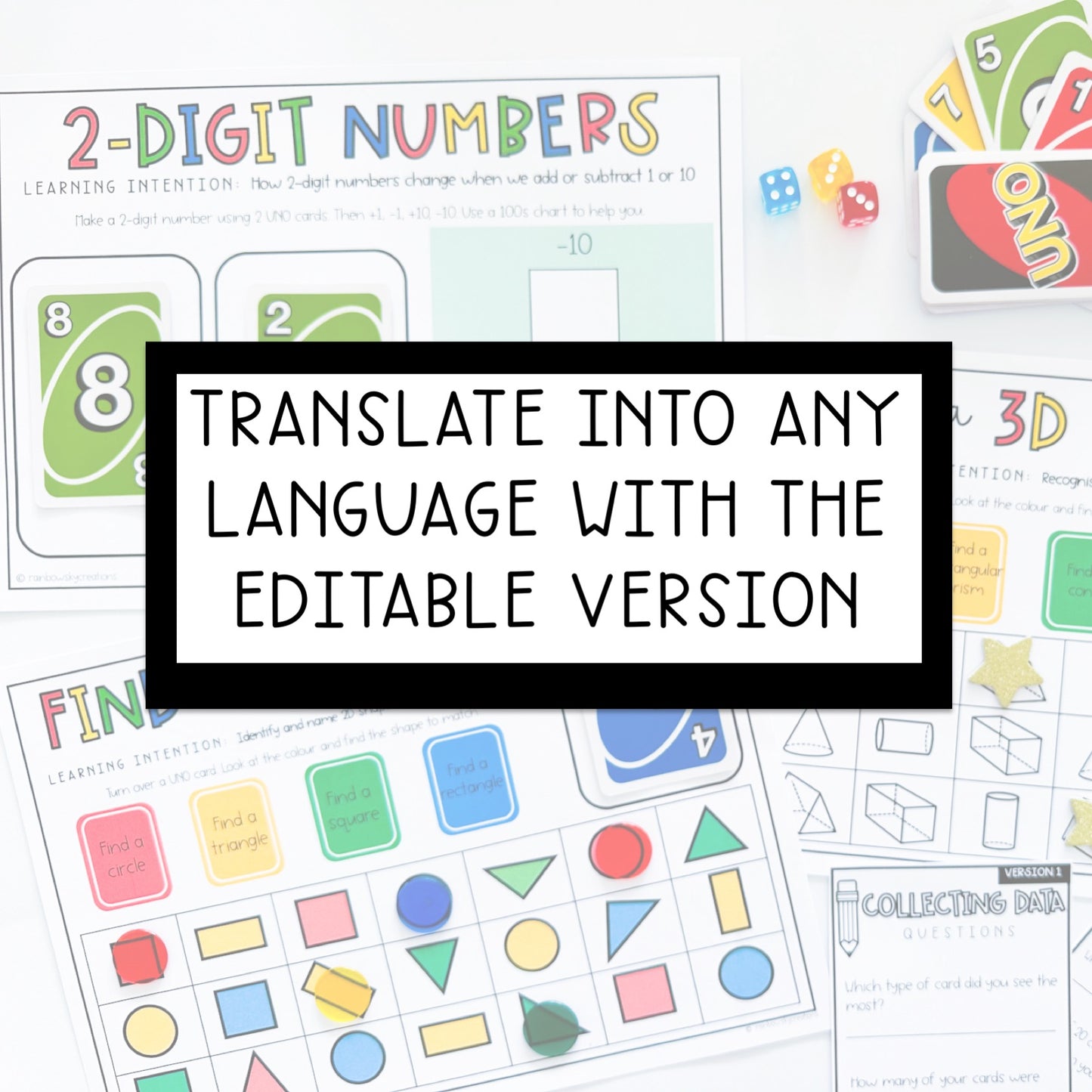 UNO Card Games ULTIMATE MEGA BUNDLE | Math Centres | Kindergarten - Grade 6 [Versions 1, 2 & 3]