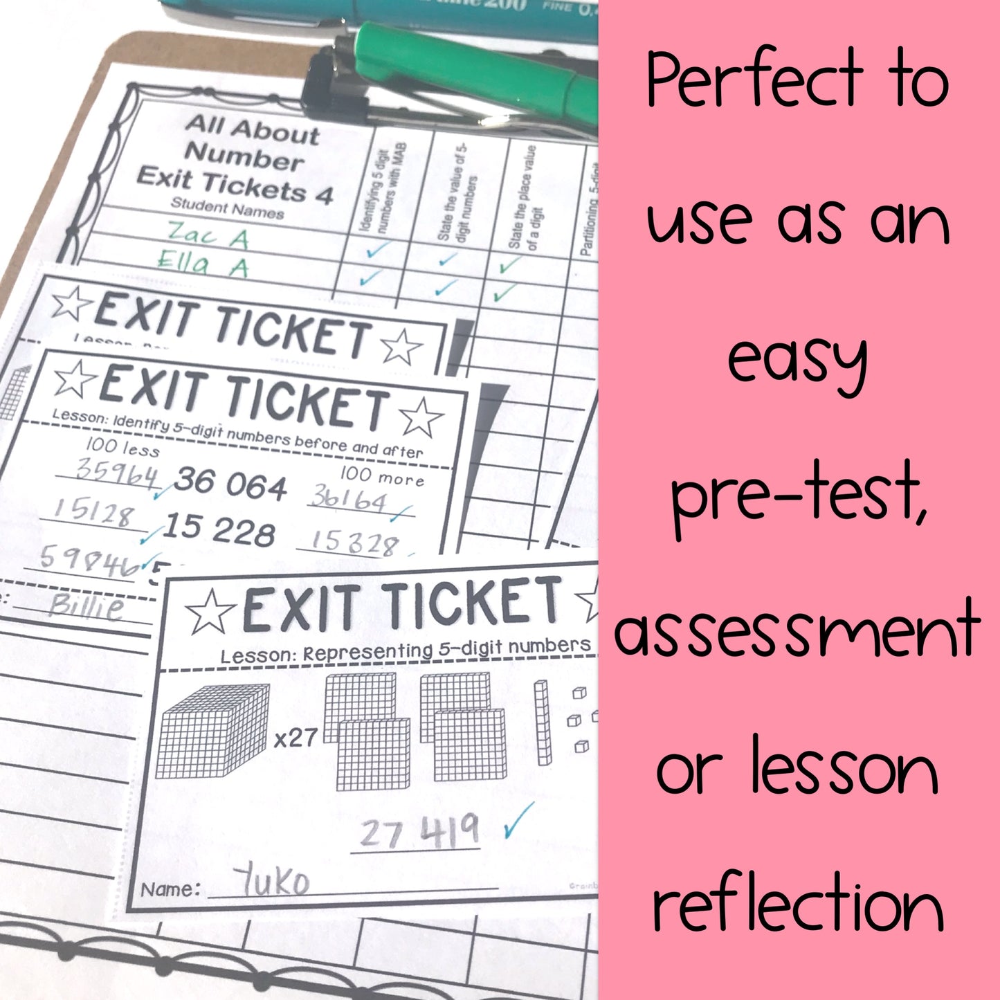 Math Exit Tickets BUNDLE | Number | Math Assessment | Grades 1-6