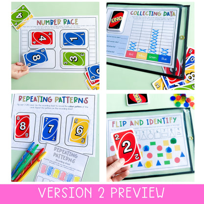 Uno Math Games BUNDLE - Kindergarten (Versions 1,2,3 & 4)