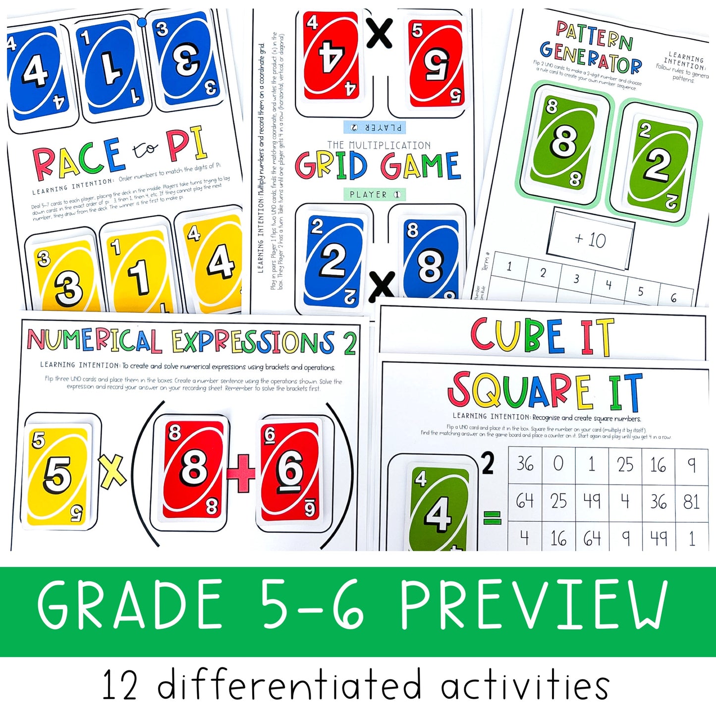 Uno Math Games Bundle - Kindergarten to Grade 6 (Version 4)
