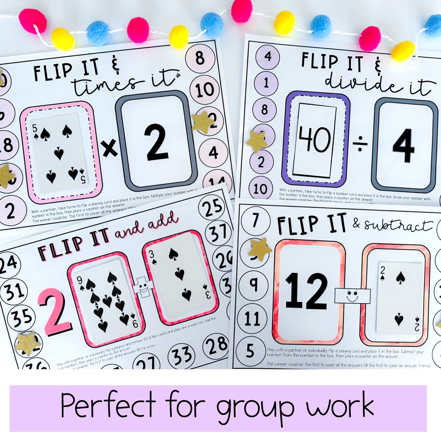 Flip It Fluency Games BUNDLE - Addition, Subtraction, Multiplication & Division