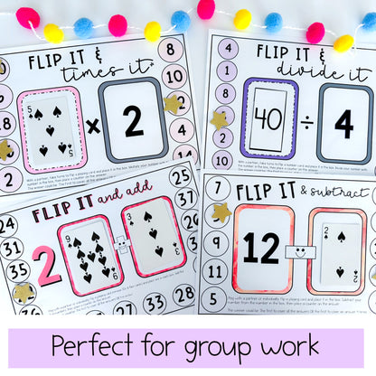 Flip It Fluency Games BUNDLE - Addition, Subtraction, Multiplication & Division