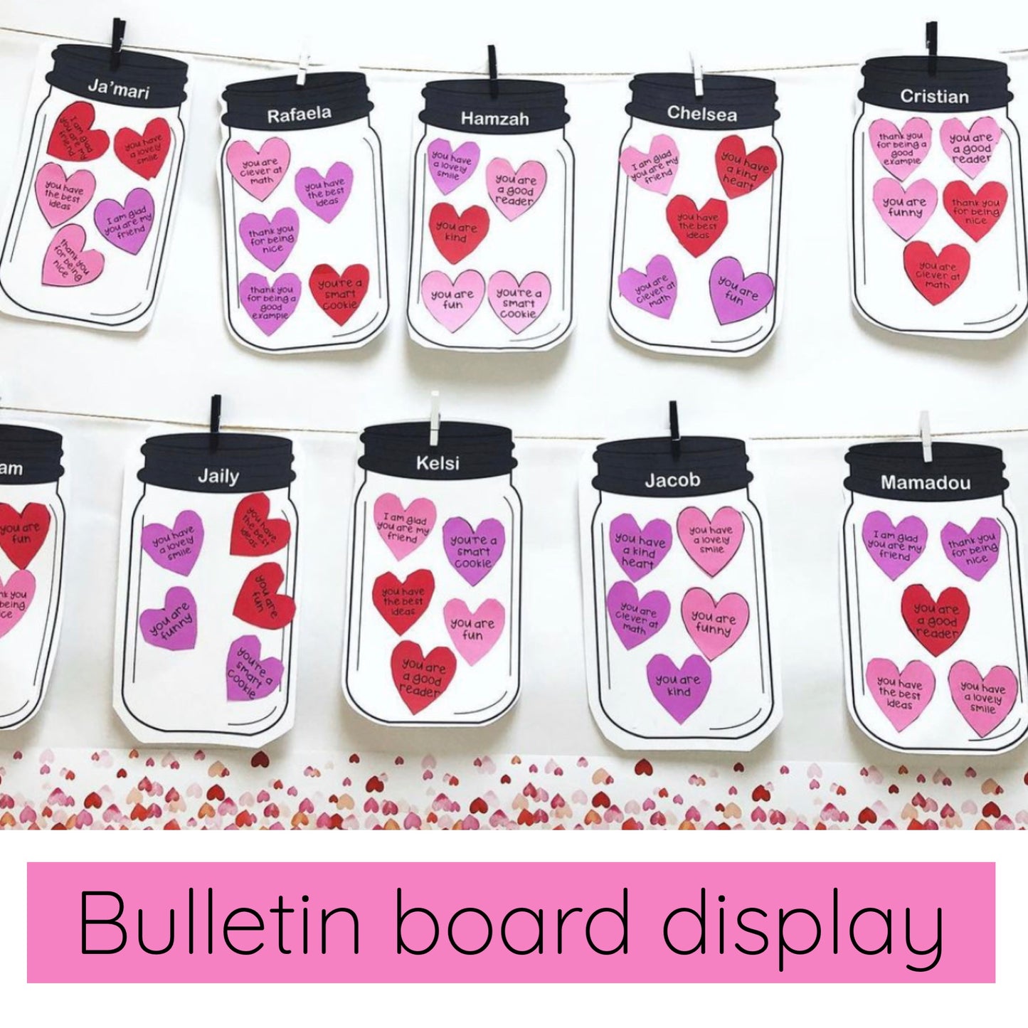 Valentine Kindness Activity / Valentine's Day Craft / Compliment Jar