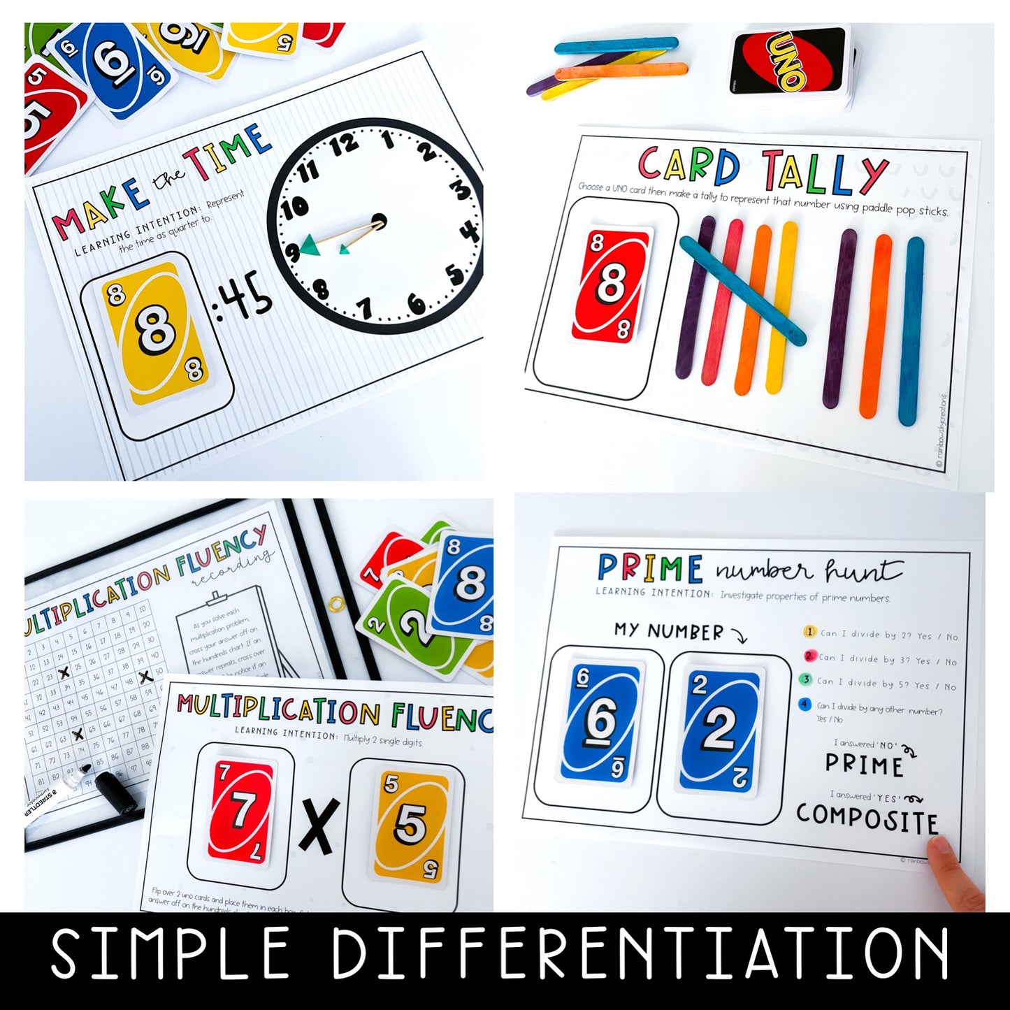 UNO Card Games ULTIMATE MEGA BUNDLE | Math Centres | Kindergarten - Grade 6 [Versions 1, 2 & 3]
