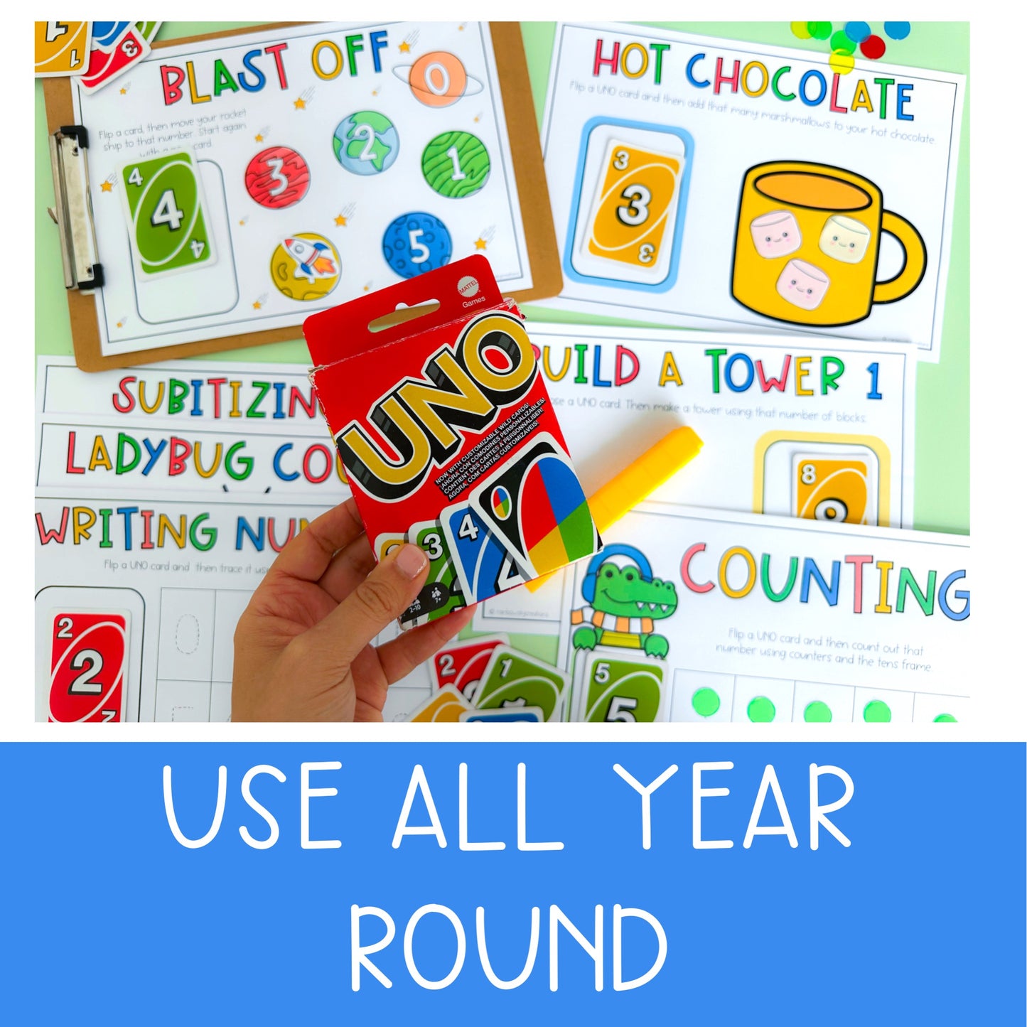 UNO Math Games BUNDLE - Preschool (Versions 1 &2)