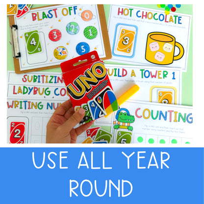 UNO Math Games BUNDLE - Preschool (Versions 1 &2)