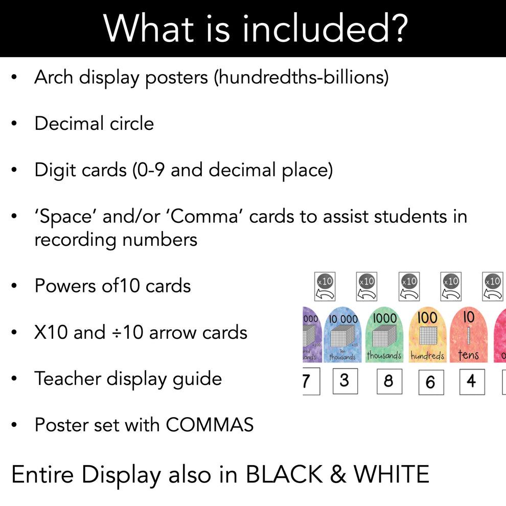 Rainbow Arch Place Value Chart - Interactive Place Value Posters ...