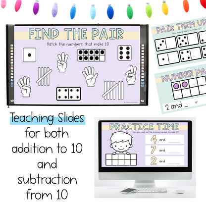 Friends To 10 BUNDLE | Addition & Subtraction | Worksheets, Centres & Activities