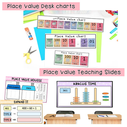 Place Value BUNDLE | Posters, Worksheets & Games | Grades 3-5