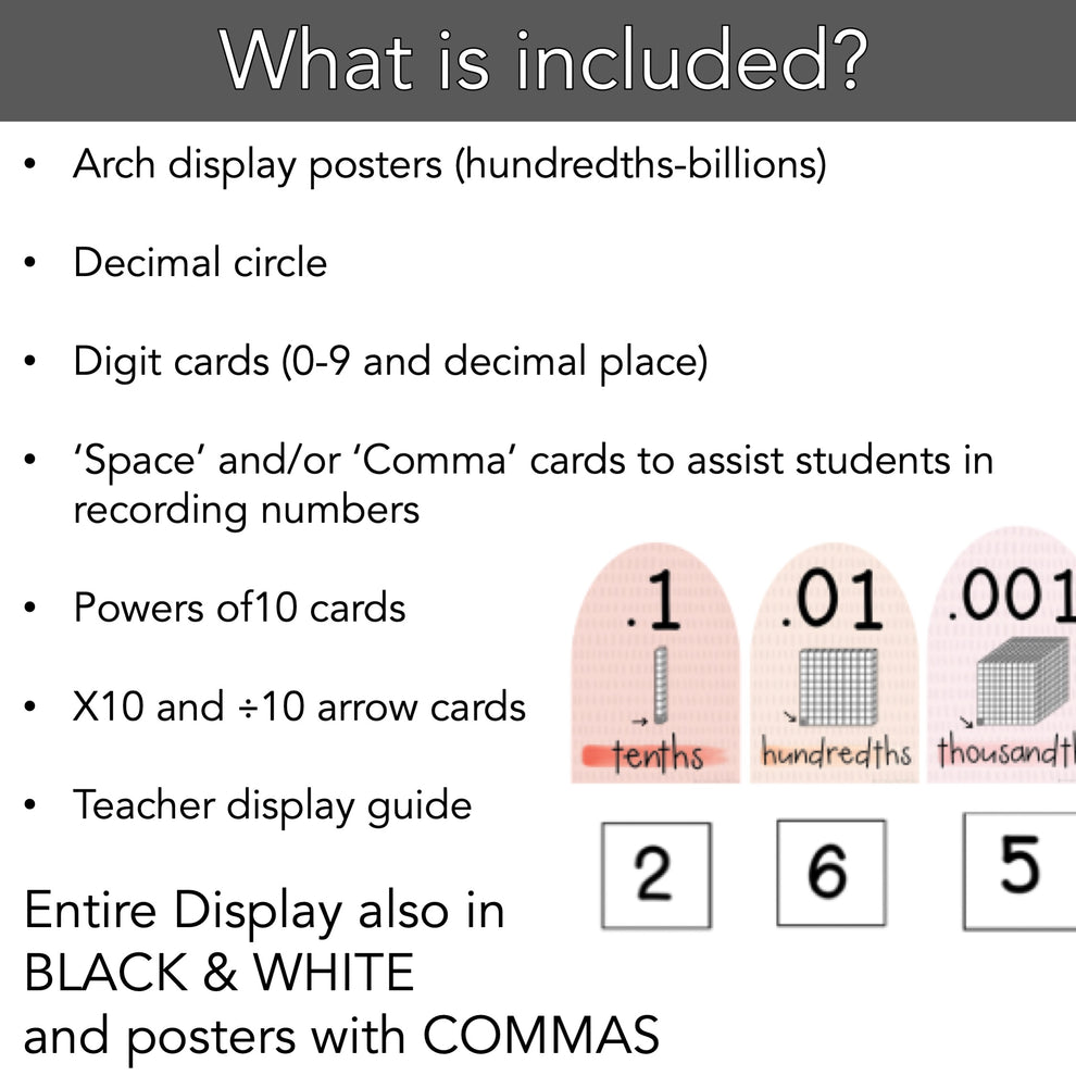 Arch Place Value Posters - Interactive Place Value Chart – Rainbow Sky ...