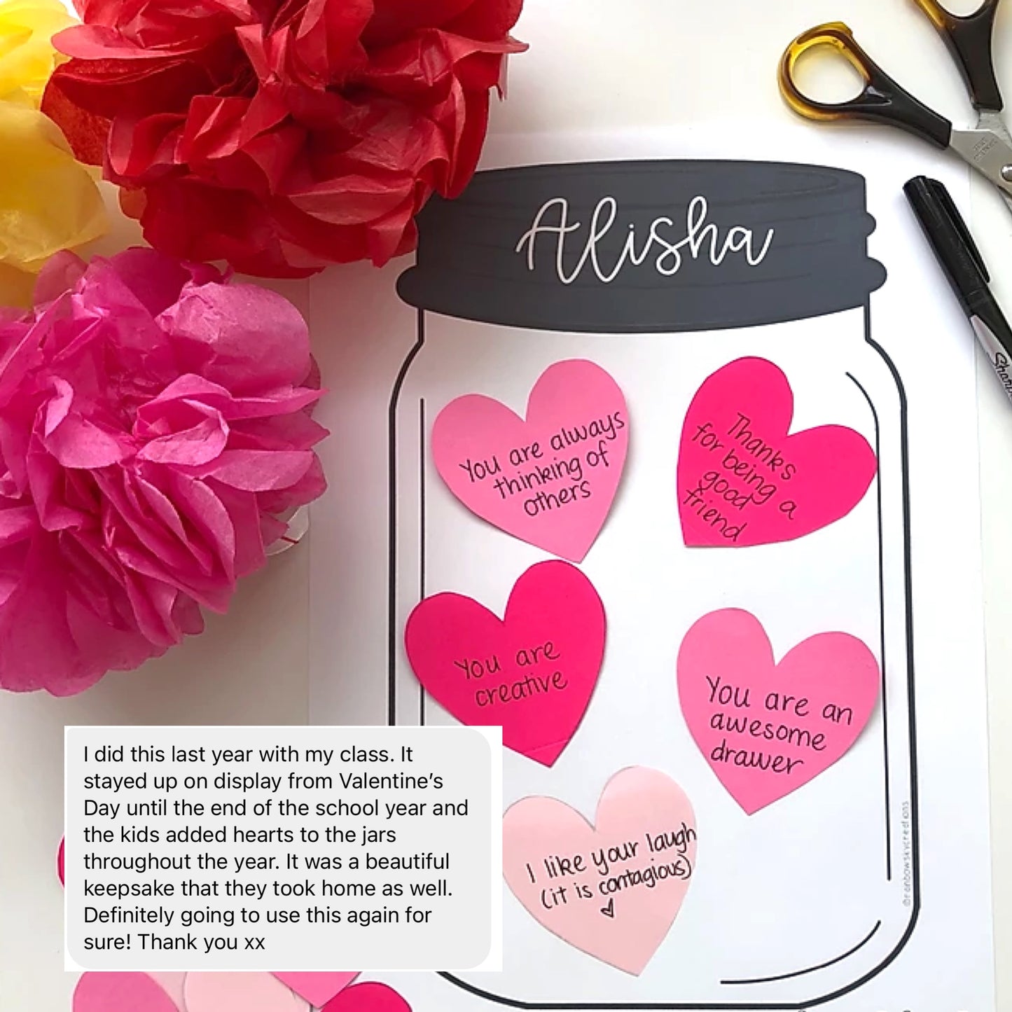 Valentine Kindness Activity / Valentine's Day Craft / Compliment Jar