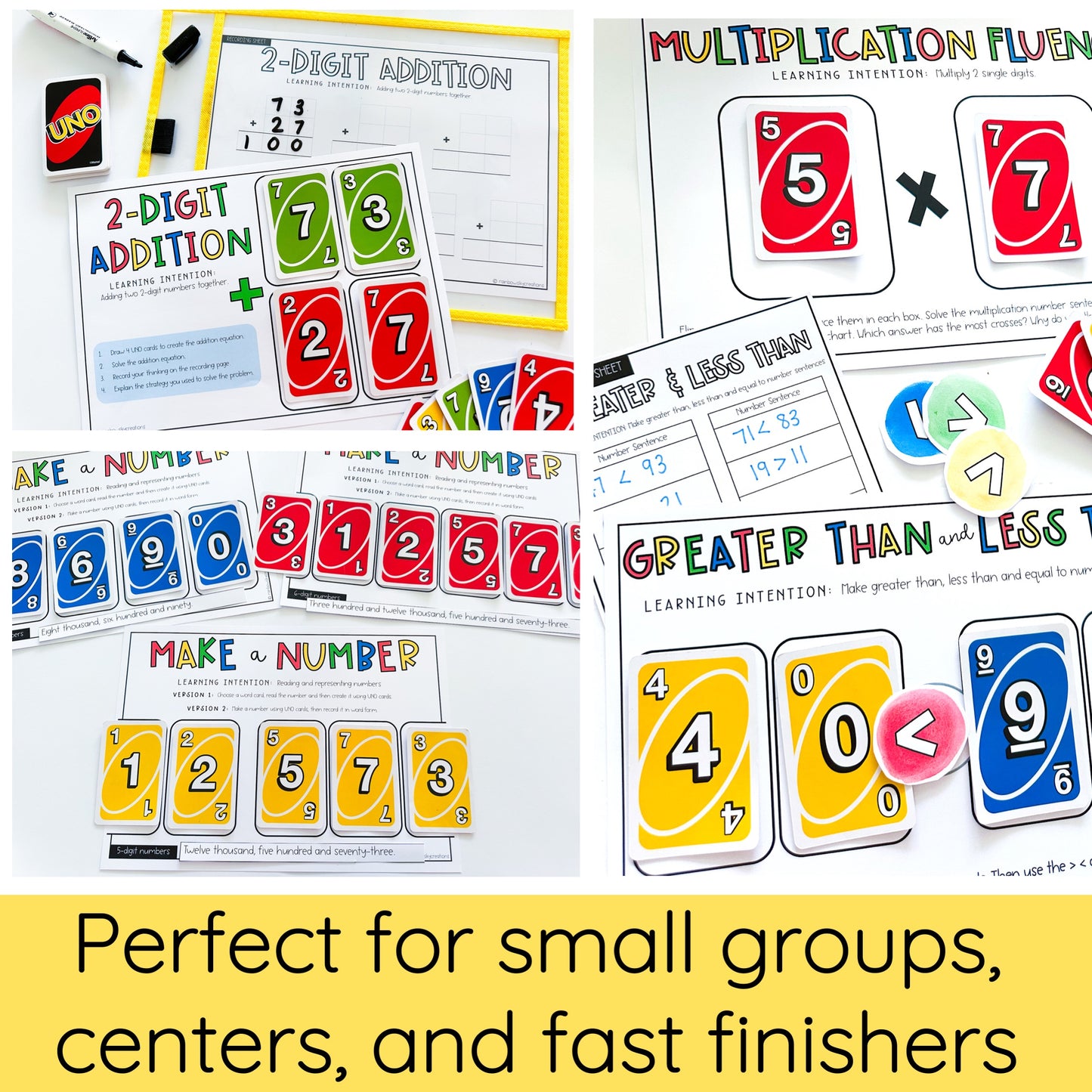 UNO Card Games - Grades 3-4 (VERSION 1)