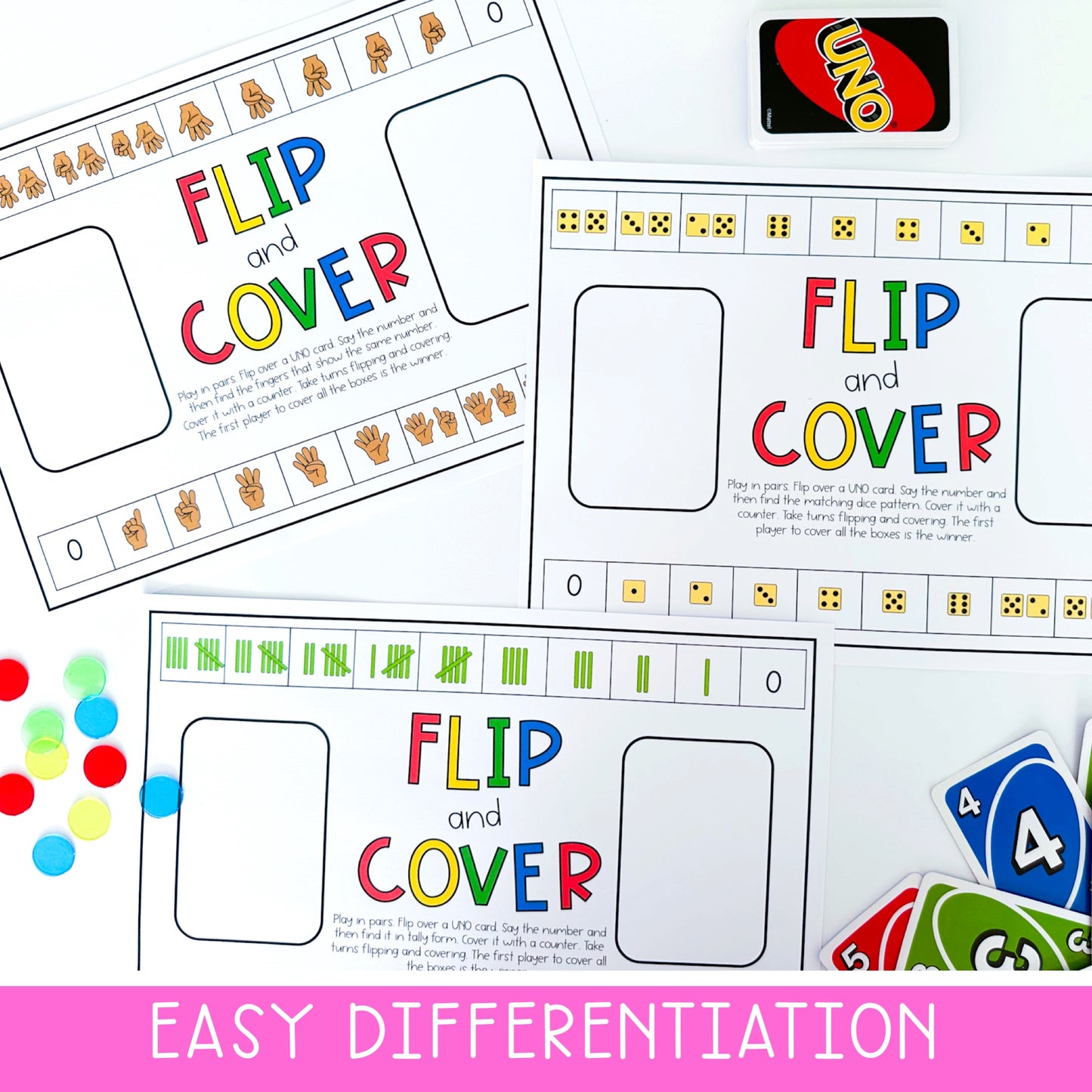 Uno Math Games BUNDLE - Kindergarten (Versions 1,2,3 & 4)