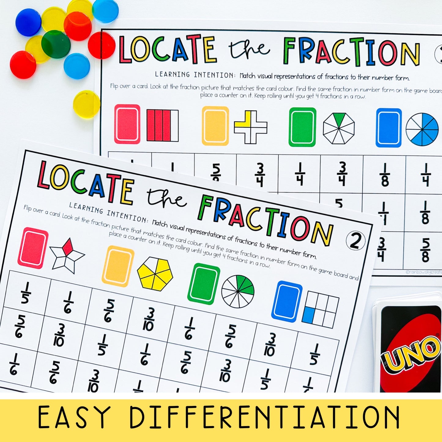 Uno Math Games BUNDLE - Grades 3-4 (Versions 1,2,3 & 4)