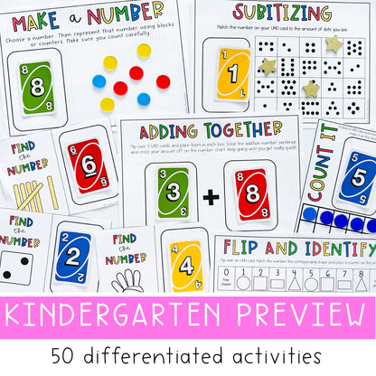 UNO Math Games ULTIMATE MEGA BUNDLE - Kindergarten to Grade 6 (Version 1,2,3& 4)