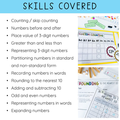 2nd Grade Number Sense Math Centers / Hands-on Place Value Activities