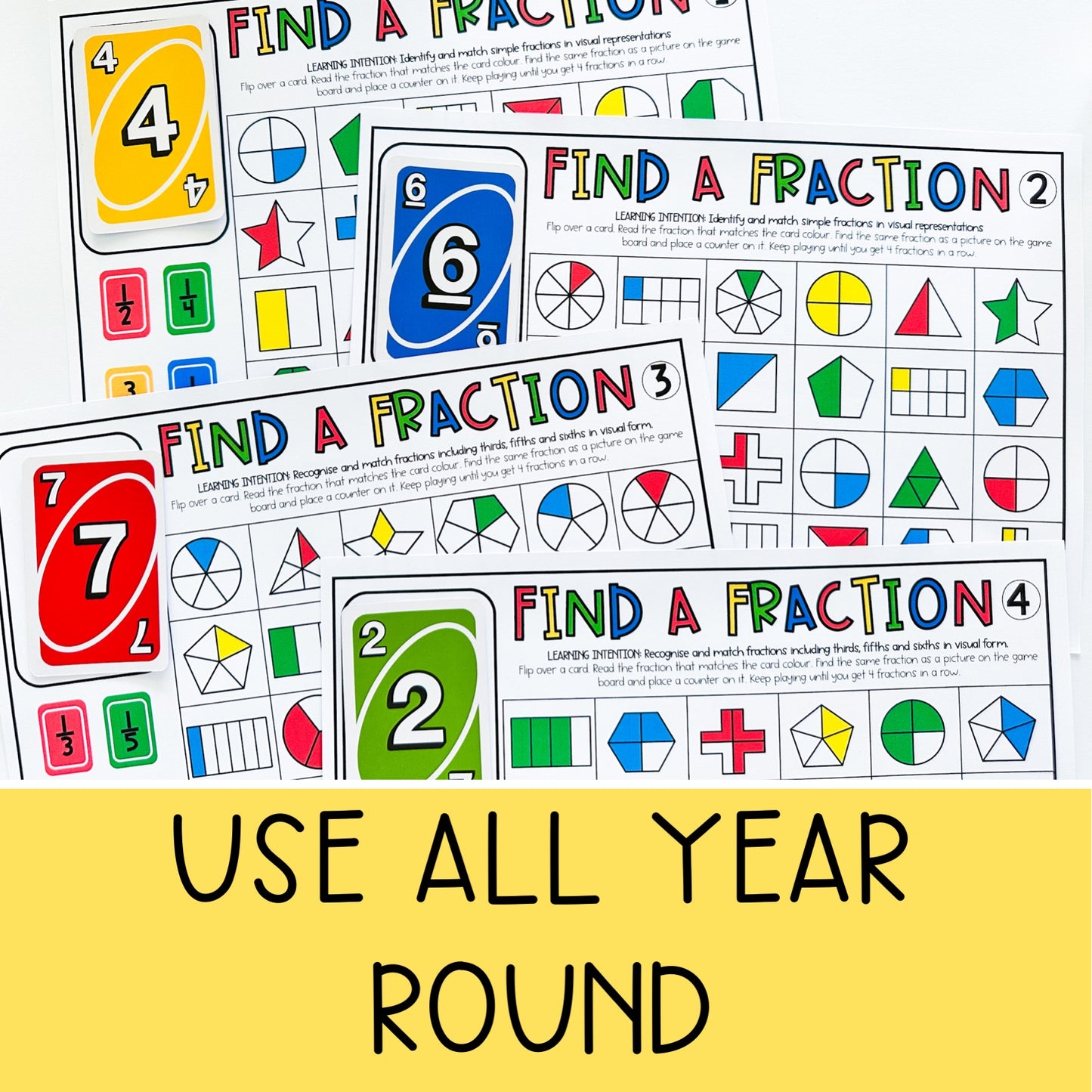 Uno Math Games BUNDLE - Grades 3-4 (Versions 1,2,3 & 4)
