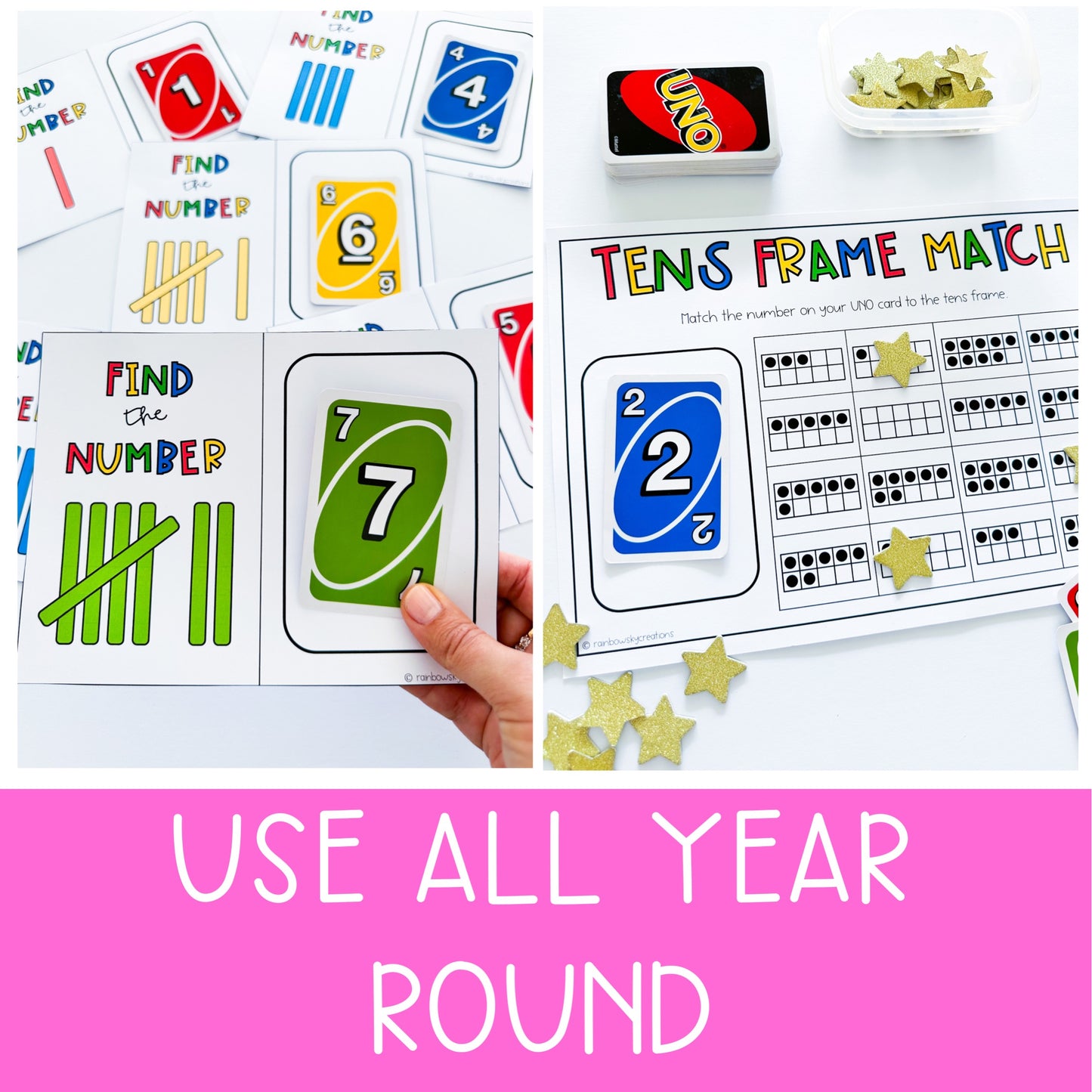Uno Math Games BUNDLE - Kindergarten (Versions 1,2,3 & 4)