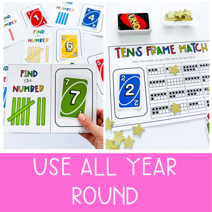 Uno Math Games BUNDLE - Kindergarten (Versions 1,2,3 & 4)