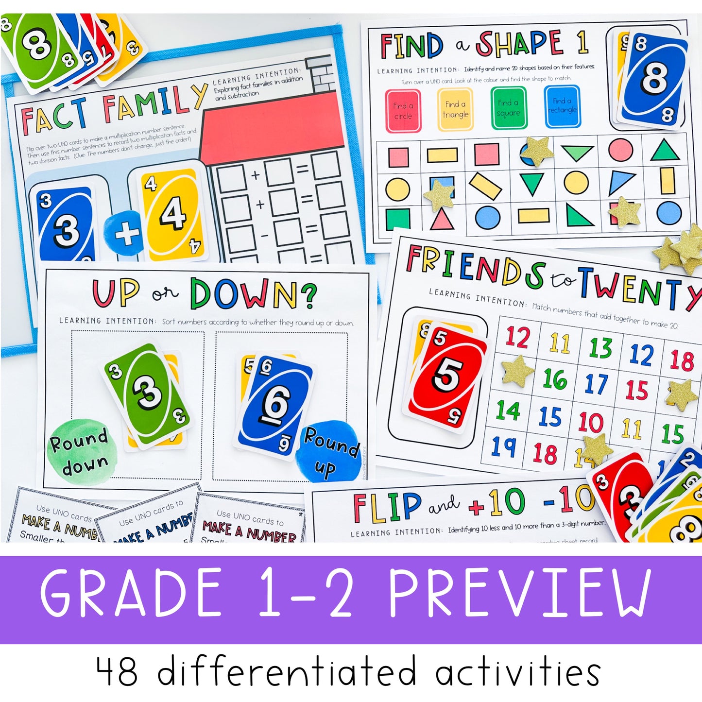UNO Math Games ULTIMATE MEGA BUNDLE - Kindergarten to Grade 6 (Version 1,2,3& 4)