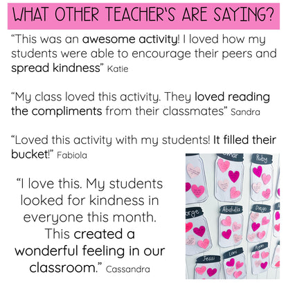 Valentine Kindness Activity / Valentine's Day Craft / Compliment Jar