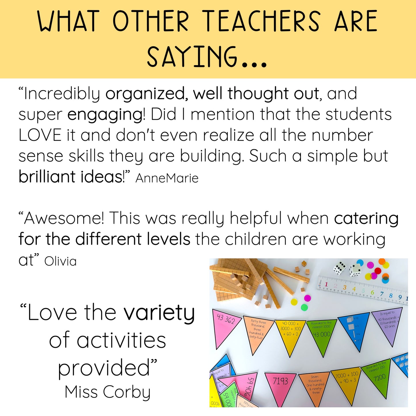 Hands-on Place Value Activities / Third and Fourth Grade Number Sense Activities