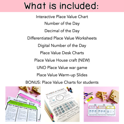 Place Value BUNDLE | Posters, Worksheets & Games | Grades 3-5